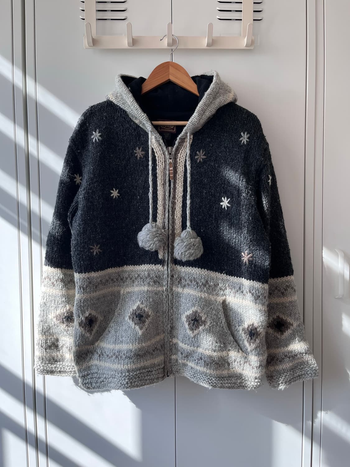 Kyber 눈꽃 헤비 울니트 코위찬 후드집업 상품이미지1