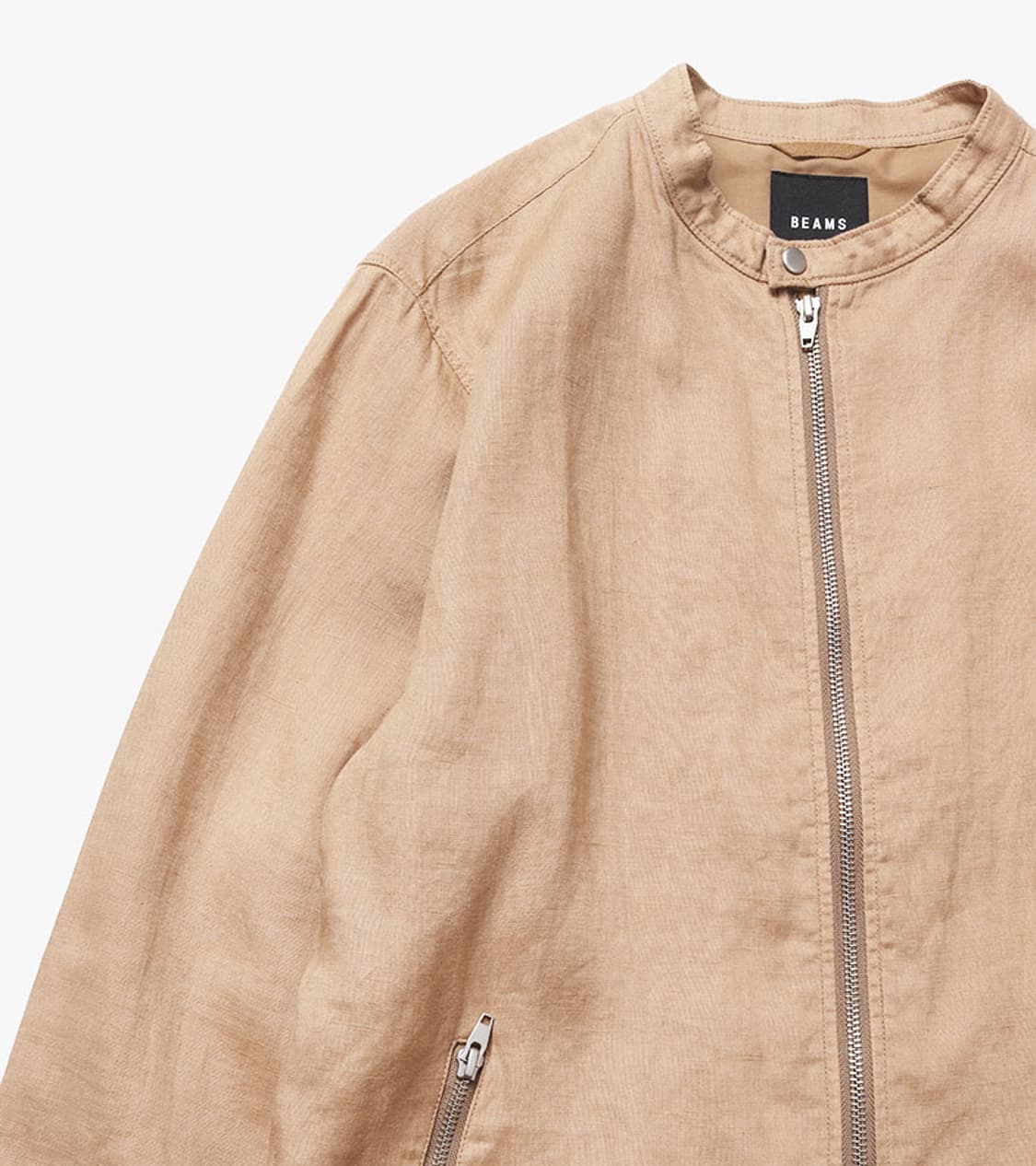 BEAMS - LINEN SINGLE RIDER JACKET 상품이미지4