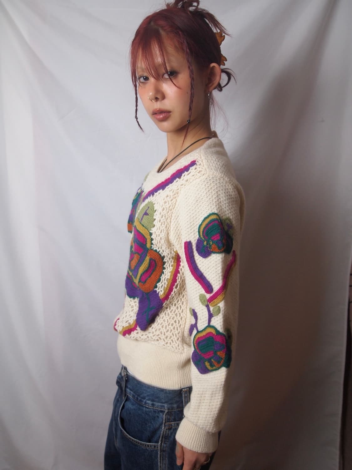 빈티지 자수 니트 상품이미지2