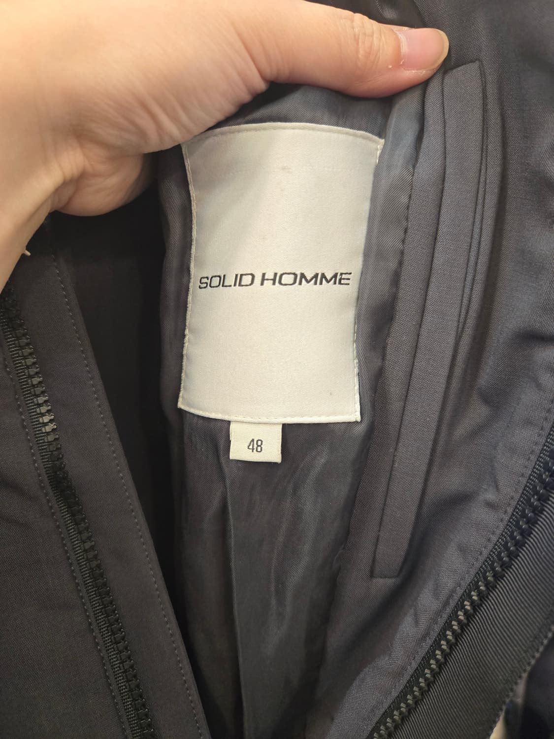 솔리드 옴므 (SOLID HOMME) 히든 버튼 스탠드넥 코트/자켓  상품이미지3