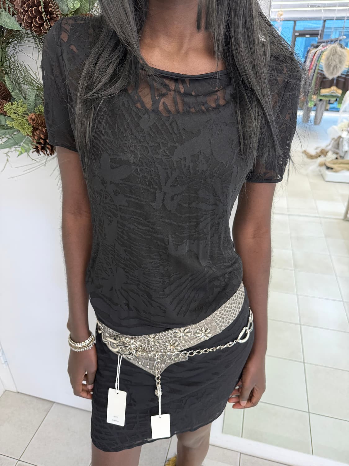 floral see-through one piece 상품이미지2