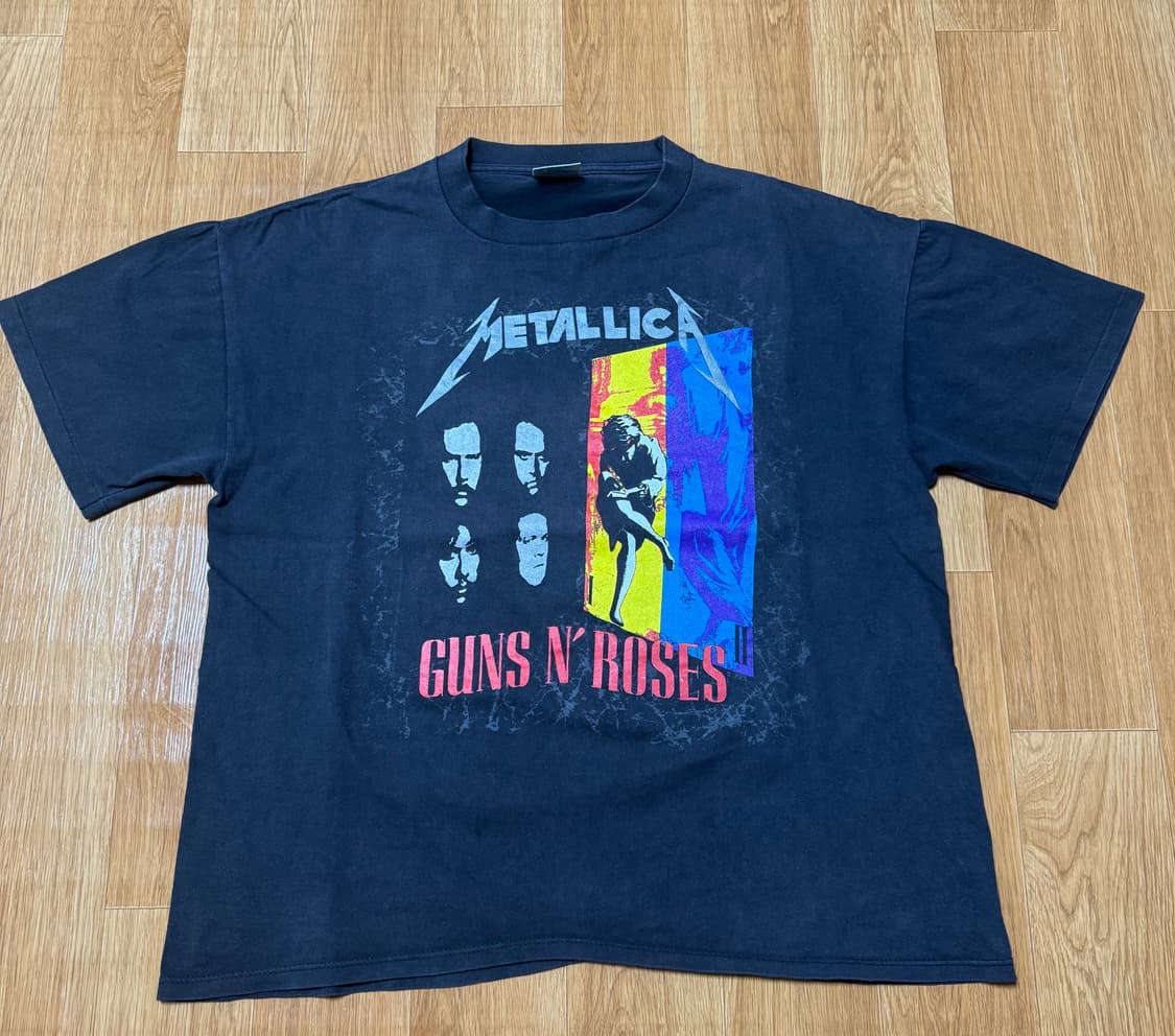 90s 1992 메탈리카x건즈앤로지스 투어 밴드티 상품이미지1