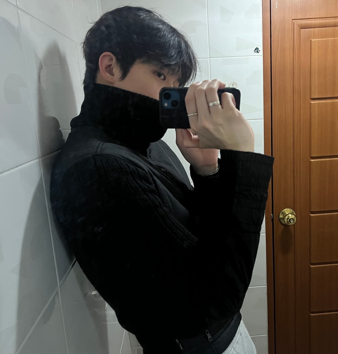 아르마니 익스체인지 하이브리드 하이넥 니트 집업 자켓 상품이미지1