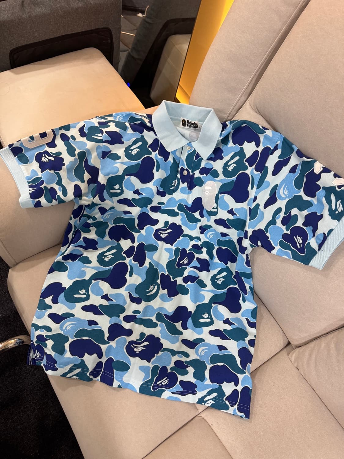 Bape ABC 카모 카라 반팔티 L 상품이미지1