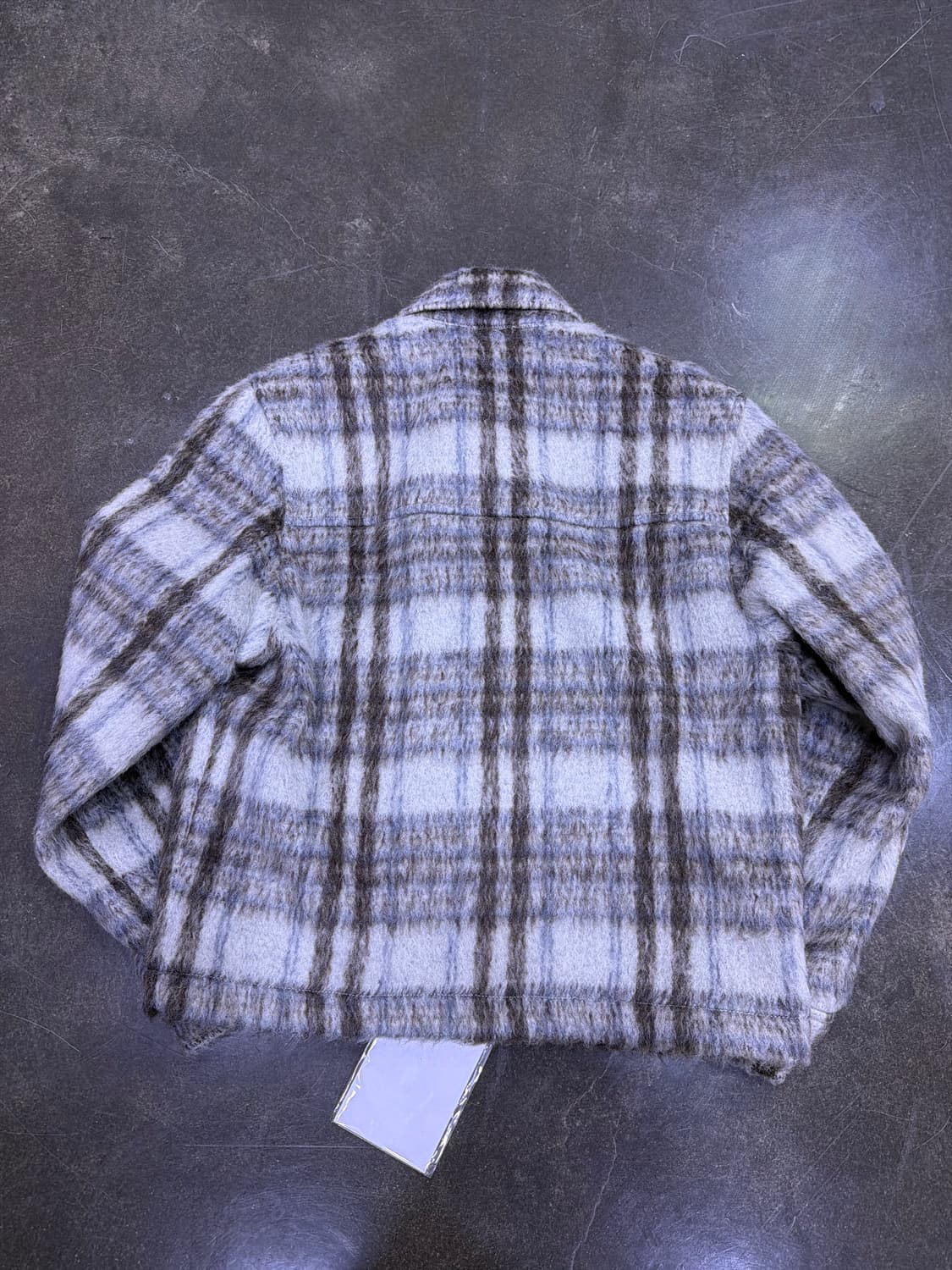 엘무드 슈퍼체크 알파카 모헤어 체크 자켓 블루종 46 상품이미지4