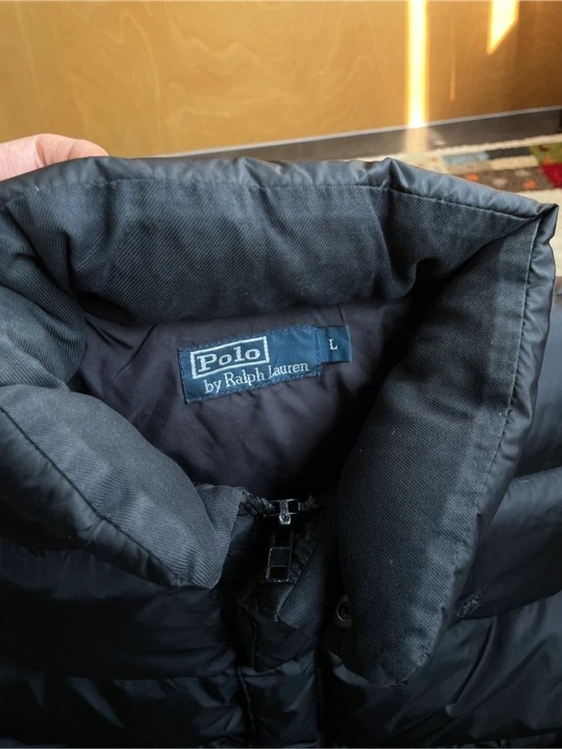 [L] 폴로 랄프로렌 푸퍼 덕다운 패딩 자켓 블랙 포니 상품이미지4