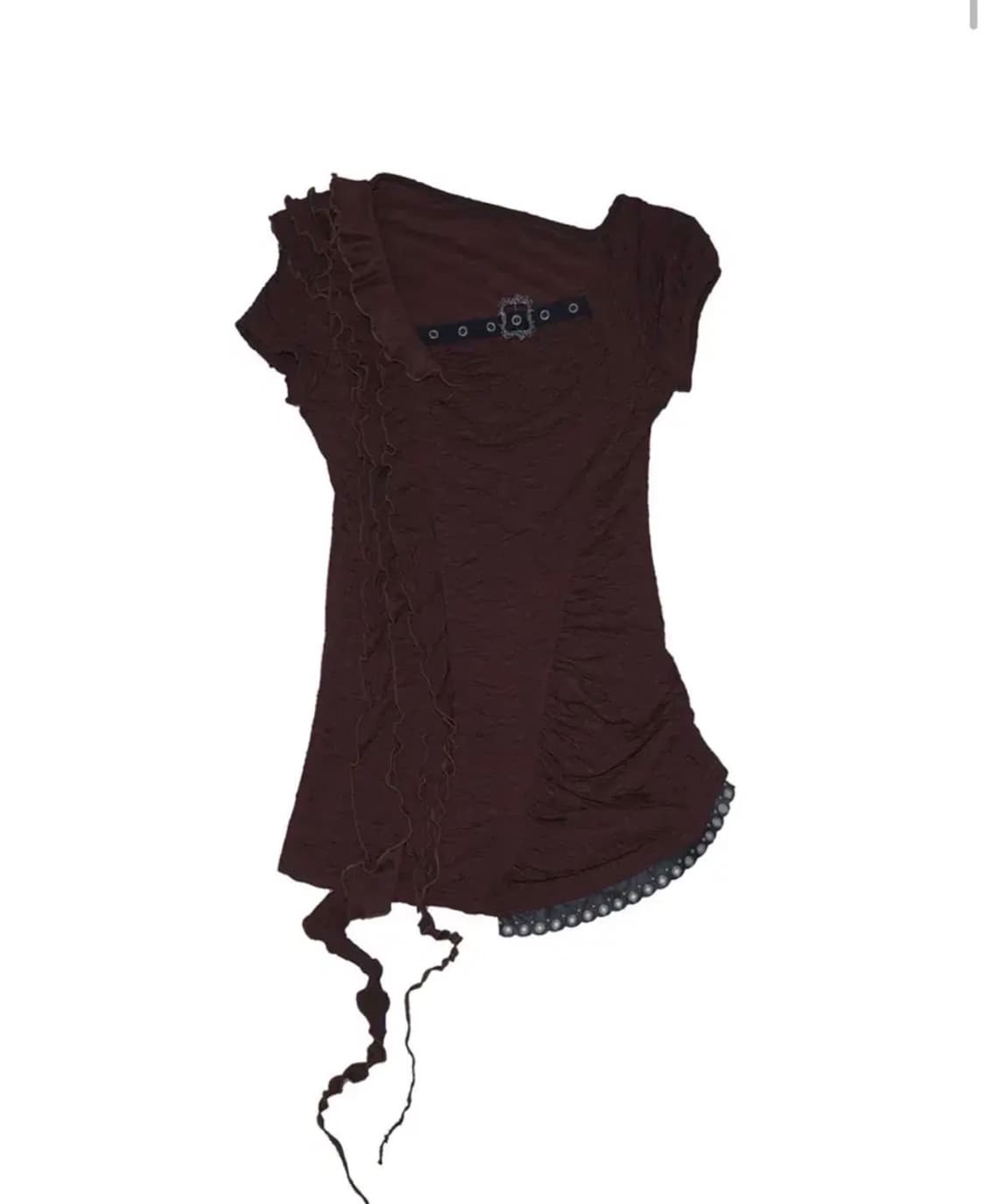 더블펀치 러플 메탈 버클 슬리밍 숏츠 슬리브 티셔츠 테스트메커니즘 상품이미지2