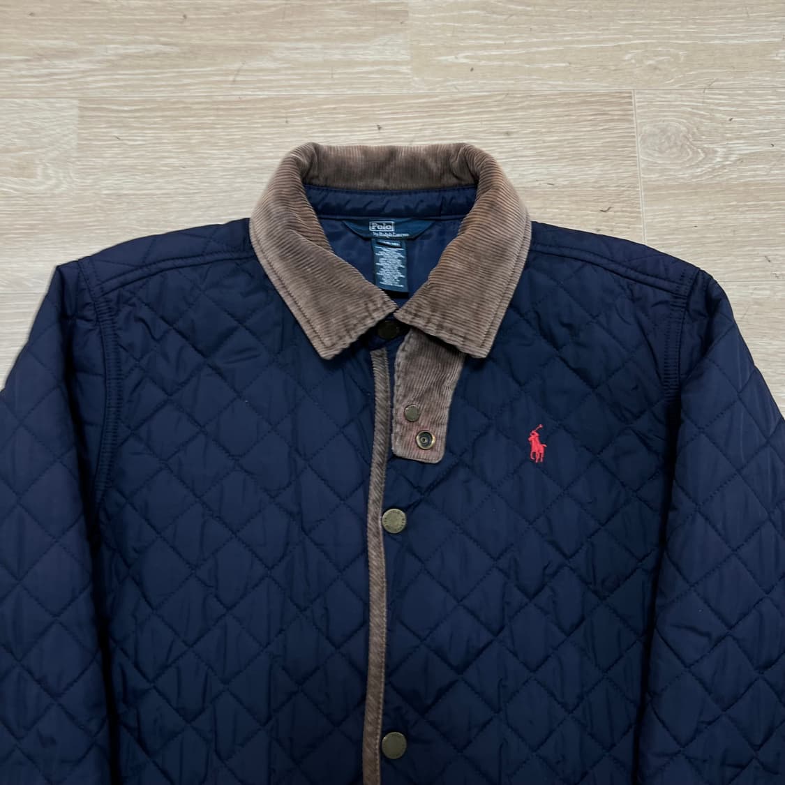폴로 랄프로렌 보이즈 스몰포니 코듀로이 카라 퀼팅자켓 [네이비] L 상품이미지2