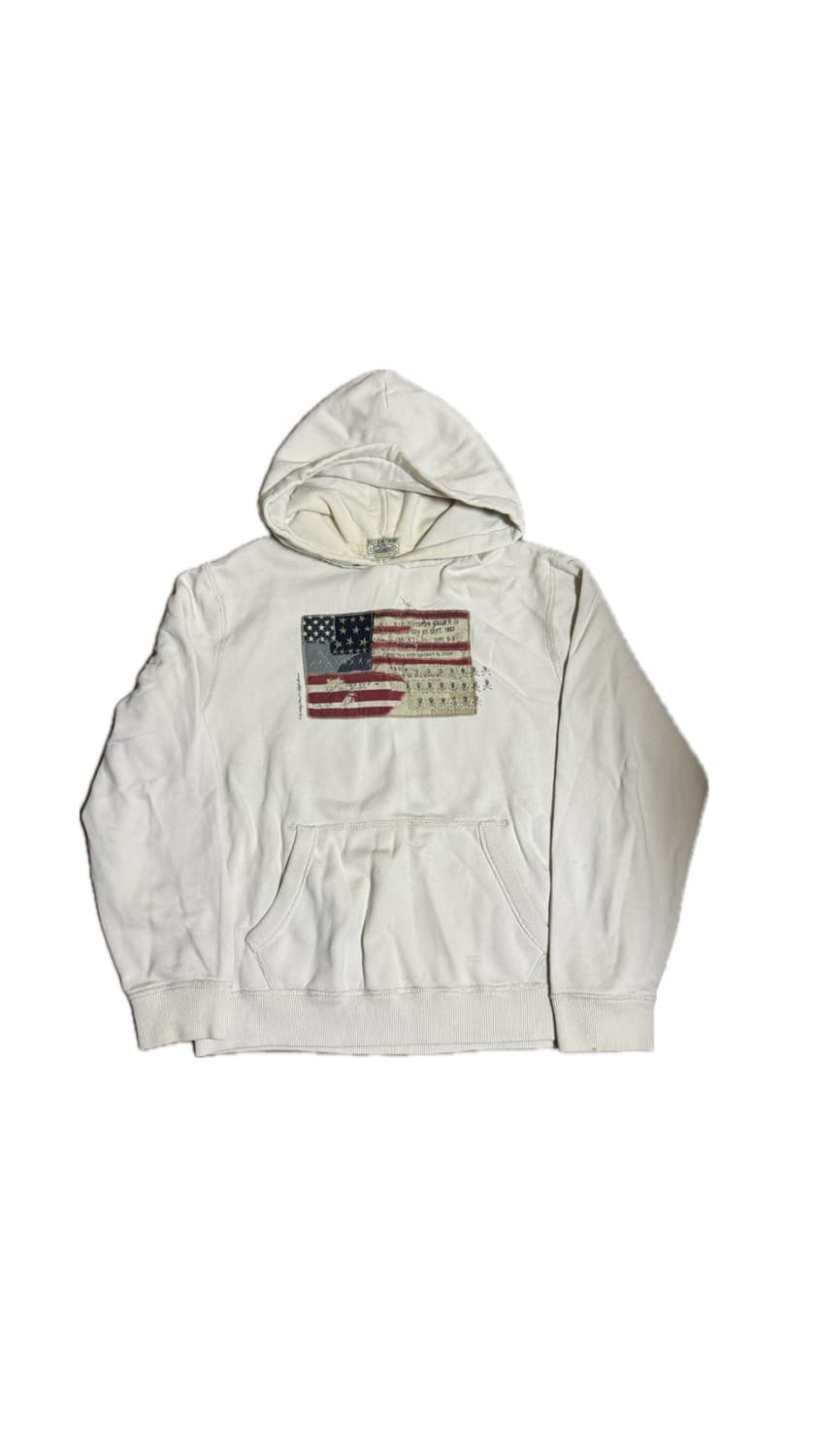 폴로 성조기 아이보리 후드티 상품이미지1