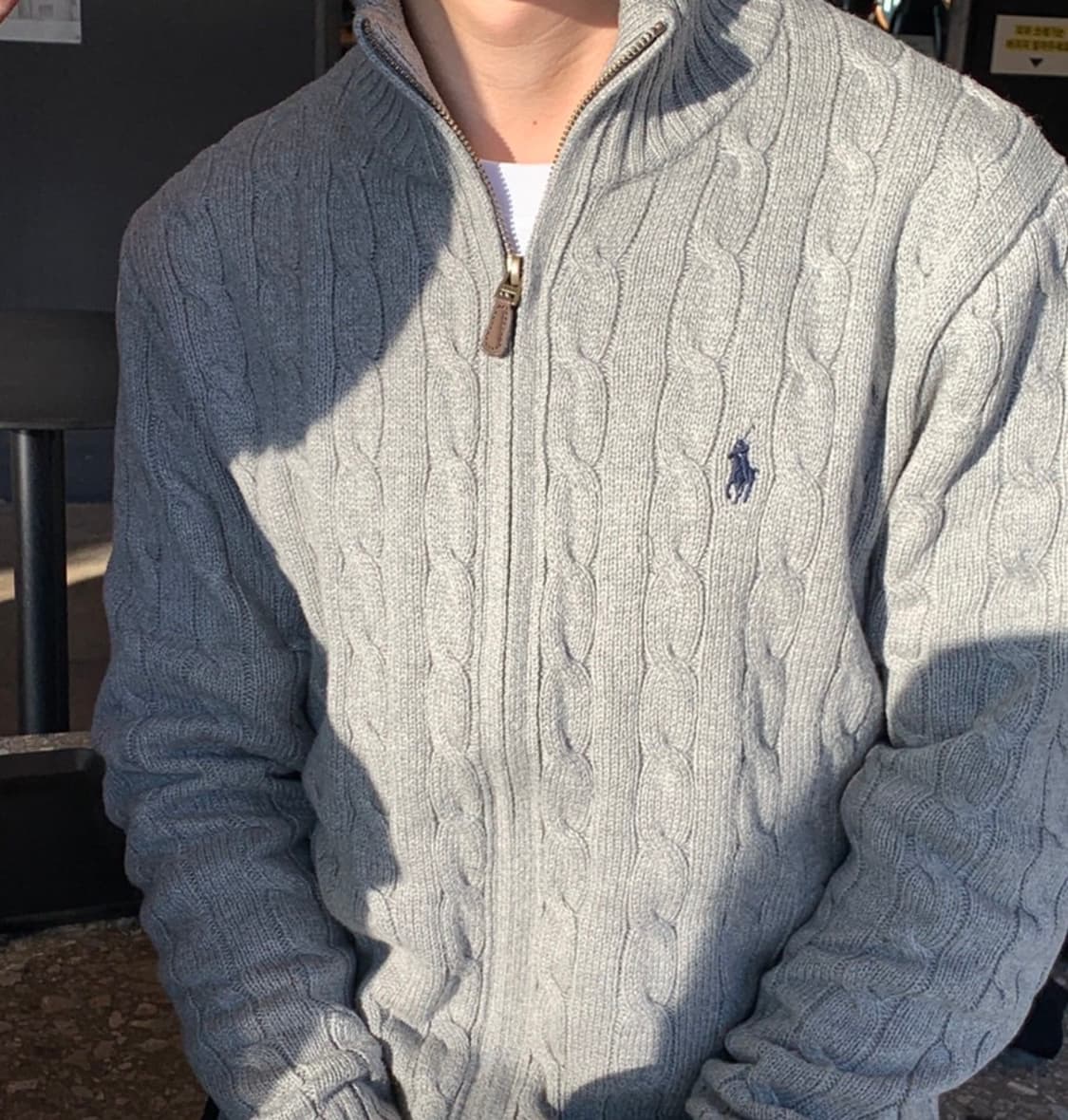 (정품)(새상품)폴로 꽈배기 케이블 니트집업 가디건 상품이미지1