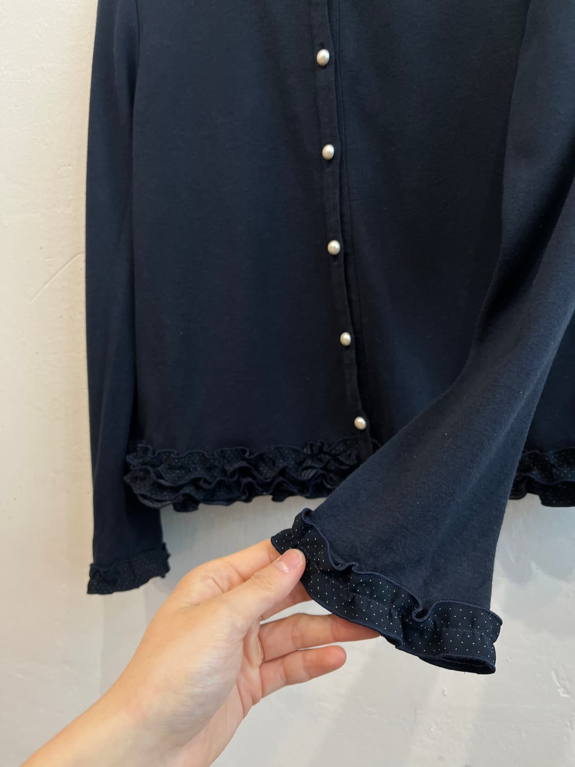 OPTI 모리 프릴 가디건 반팔 앙상블 Made in JAPAN  상품이미지4