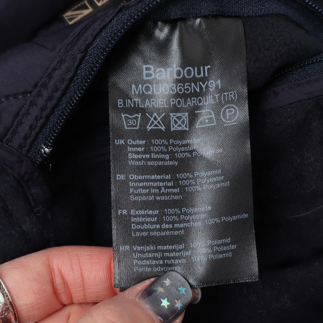 바버 네이비 폴라 퀼트 점퍼 자켓 상품이미지9