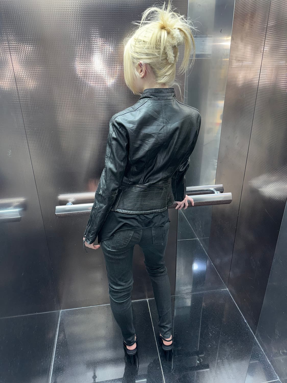 coated silver stripe jeans 상품이미지3