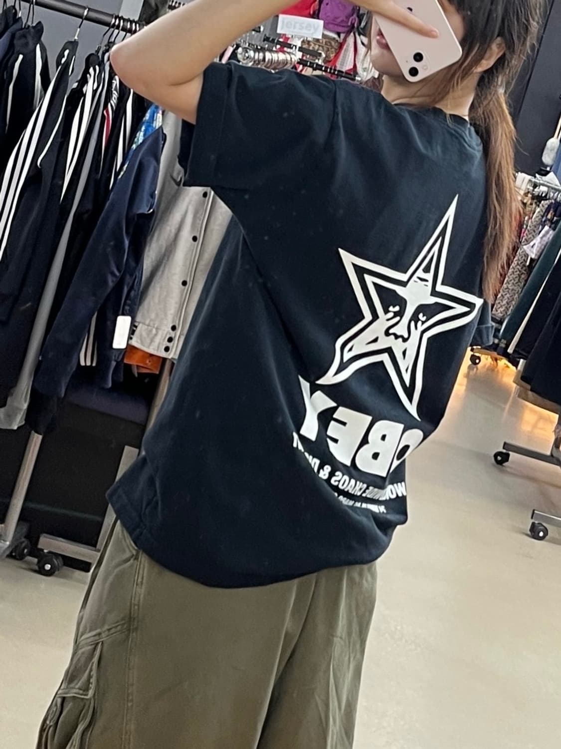 오베이 블랙 반팔 상품이미지2