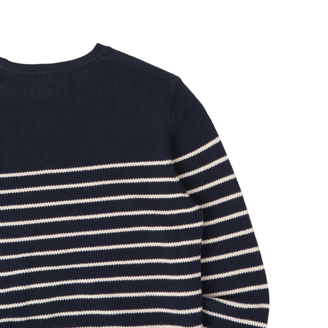 바버 네이비 코튼 린넨 스트라이프 와플 니트 상품이미지6