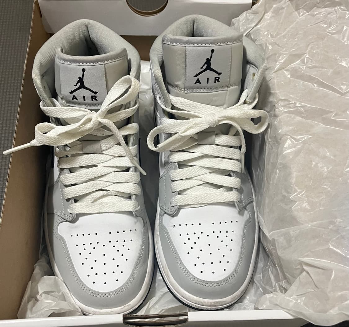 (W) 조던 1 미드 그레이 포그 Jordan 1 Mid Grey Fog 상품이미지5