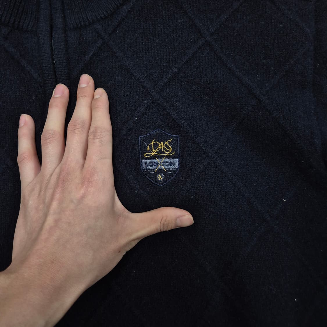 닥스 골프 남성 다이아몬드 패턴 방풍 반집업 니트 L(100) 상품이미지4