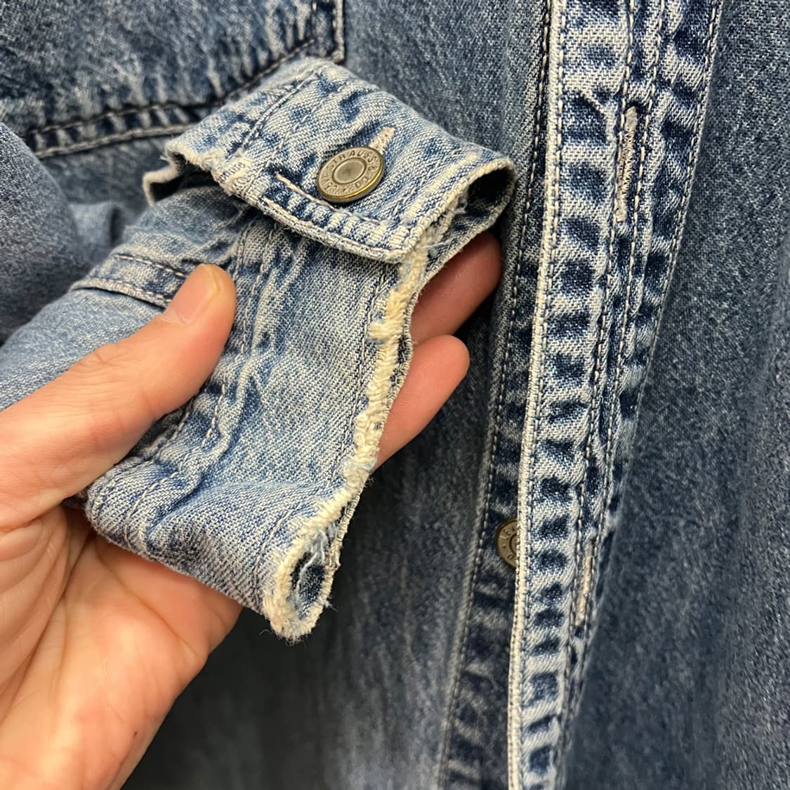 90s 리바이스 레드탭 데님 셔츠 청남방 XL 상품이미지5