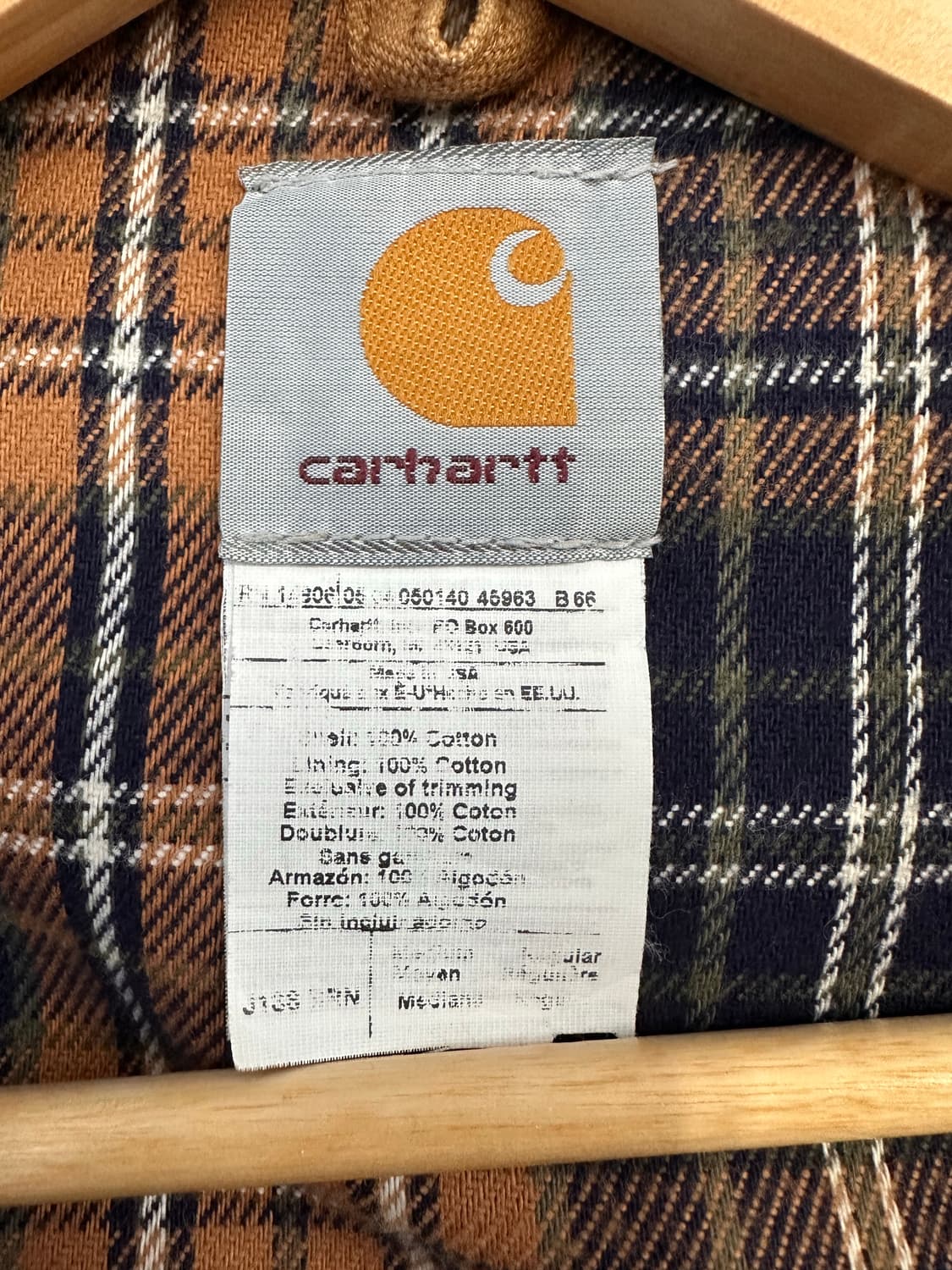 (M)칼하트 USA 안감 체크 액티브 덕 자켓 J133 BRN 상품이미지5