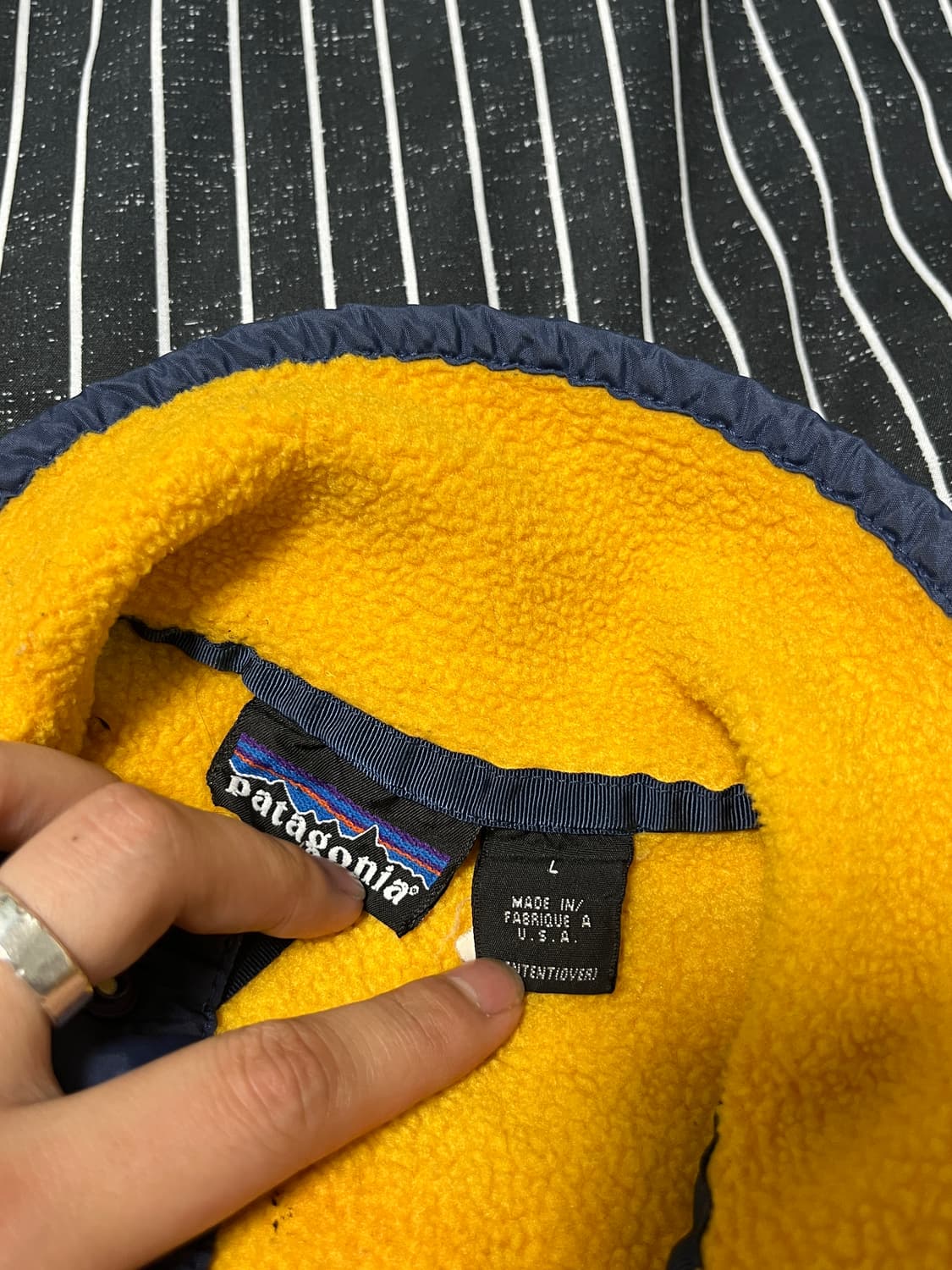 90s USA 파타고니아 신칠라 후리스 L 옐로우 상품이미지4