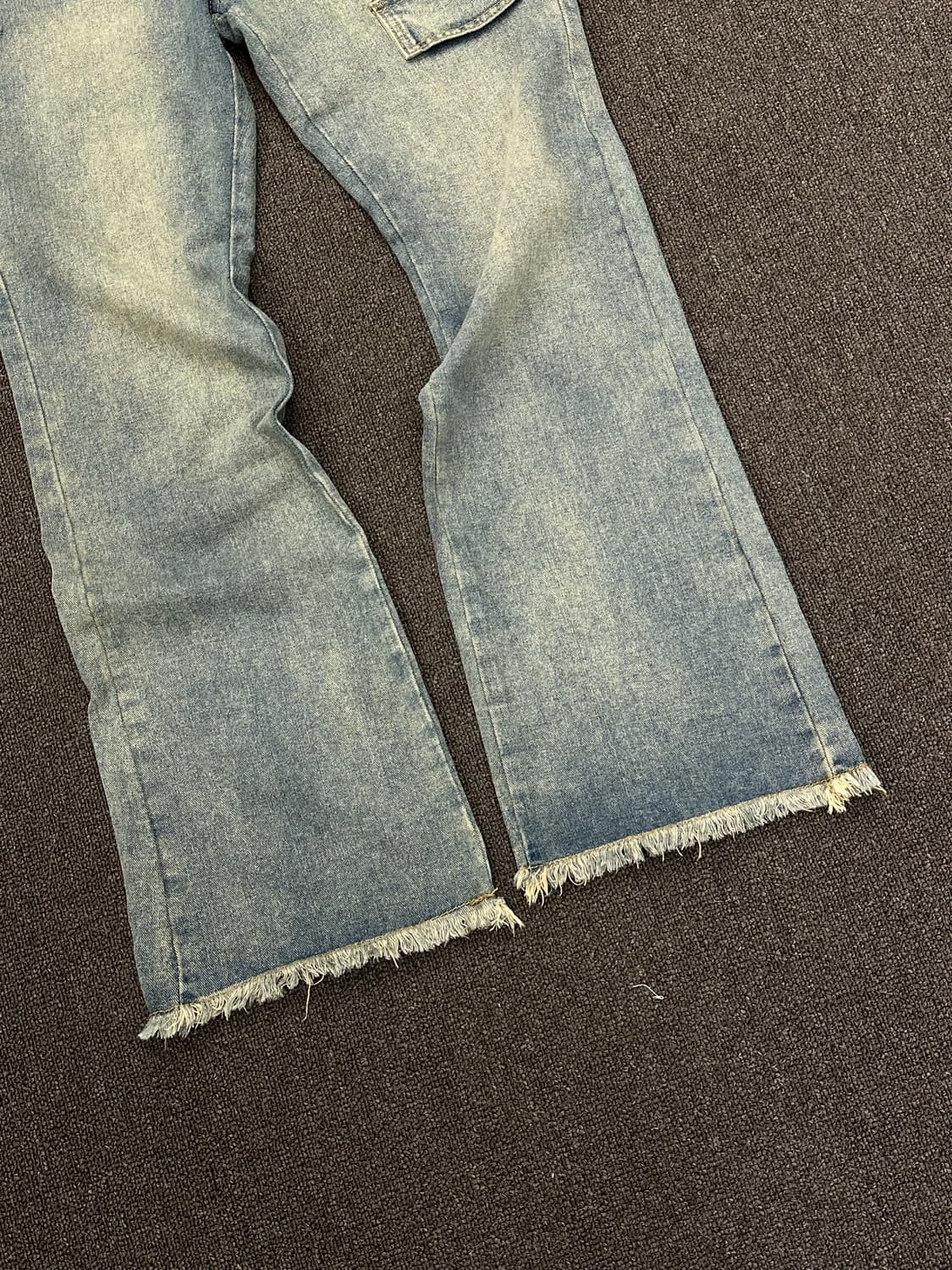 L)Japanese vintage 여성 워싱 투버튼 포켓 디테일 데님팬츠 상품이미지2