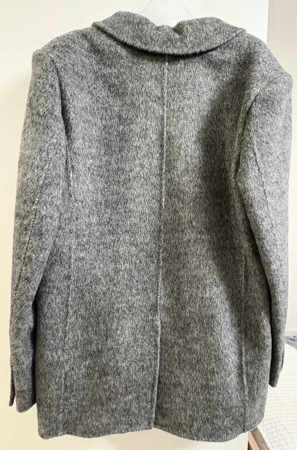 헤더먼트 실크 블렌디드 하프코트 차콜 상품이미지4