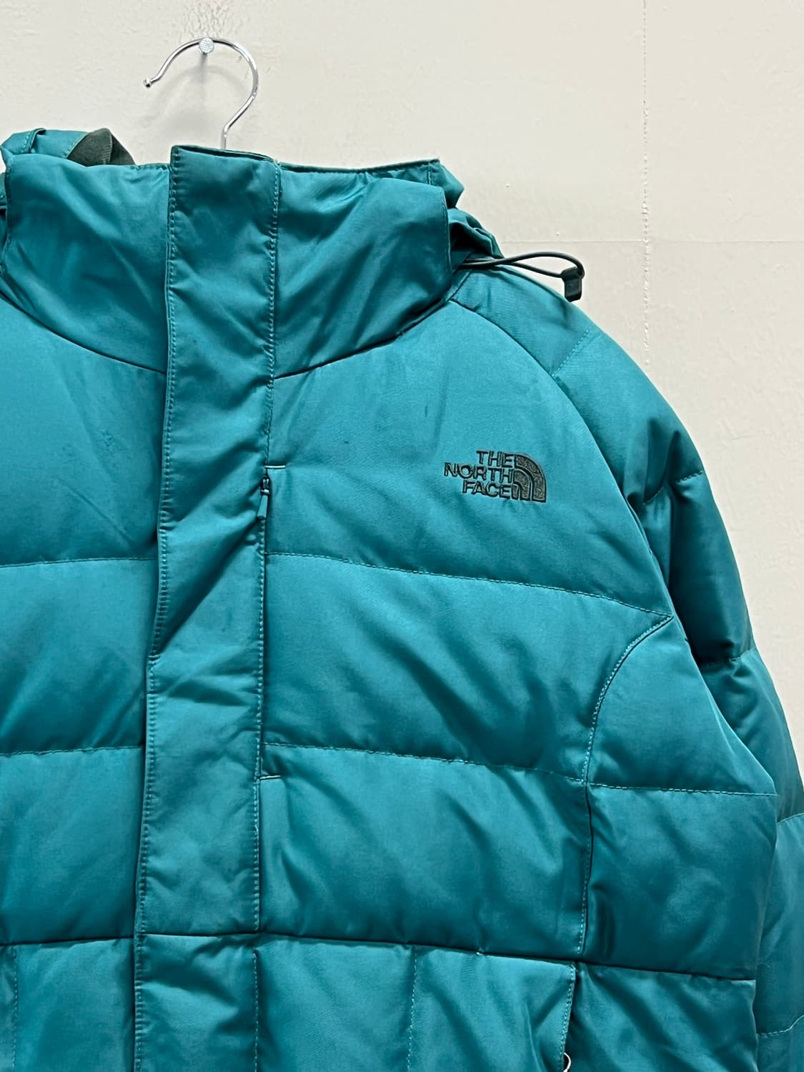 노스페이스 우먼스 550필 구스다운 패딩 자켓 청록 상품이미지3