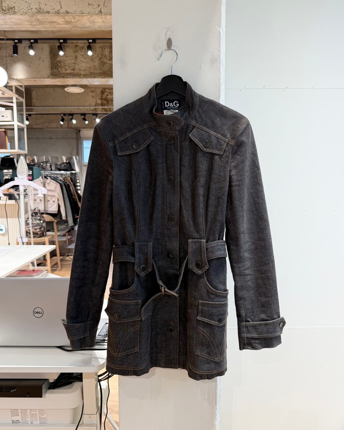 돌체앤가바나 그레이 데님 벨티드 자켓  상품이미지2