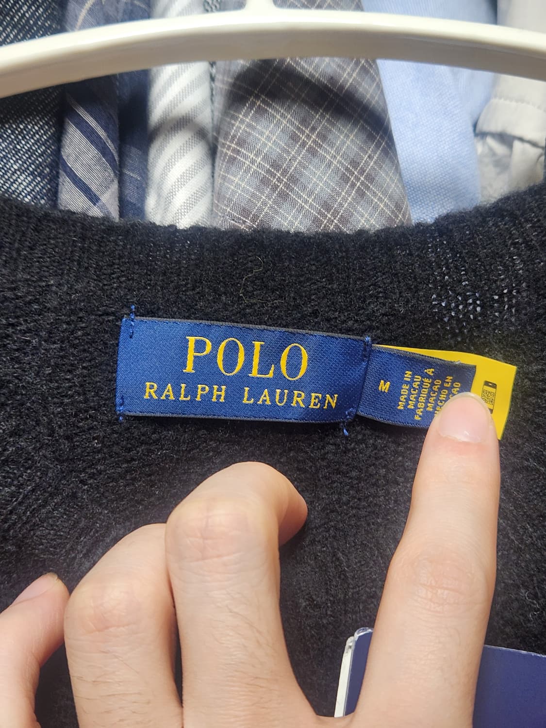 폴로 랄프 로렌 케이블 니트 울 캐시미어 스웨터 블랙 M 새상품 상품이미지4