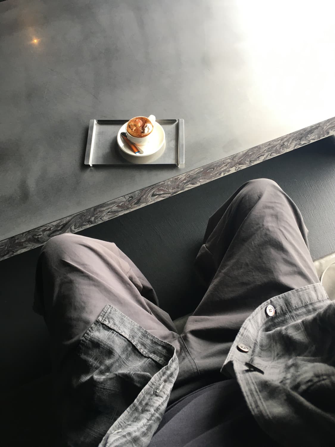 해칭룸 2Pk 셔츠 롱 오버 다이드 체크 그레이 상품이미지4