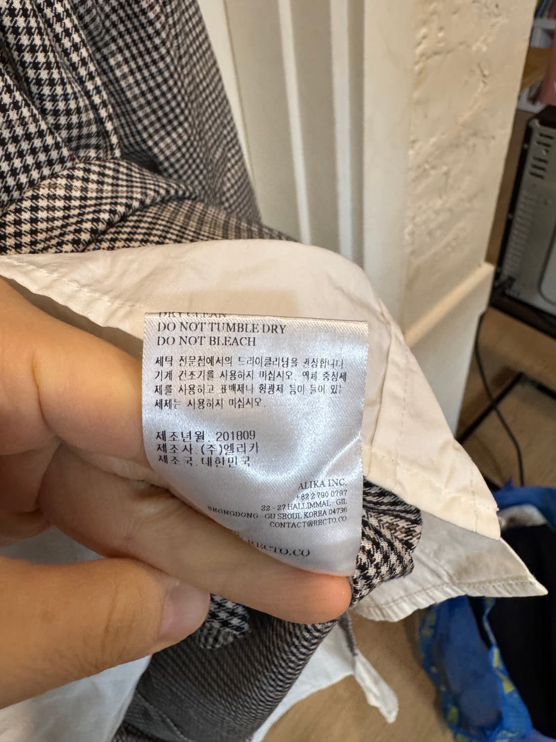 렉토 셔츠 레이어드 체크 롱드레스  상품이미지8