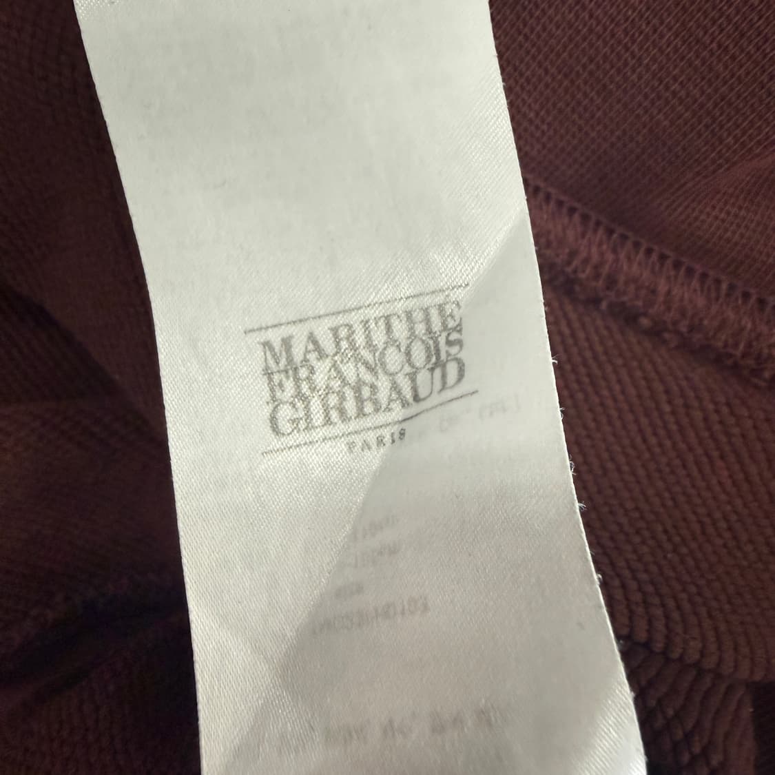 (XL) 마리떼 프랑소와 저버 스몰로고 후드티셔츠(버건디) 상품이미지3