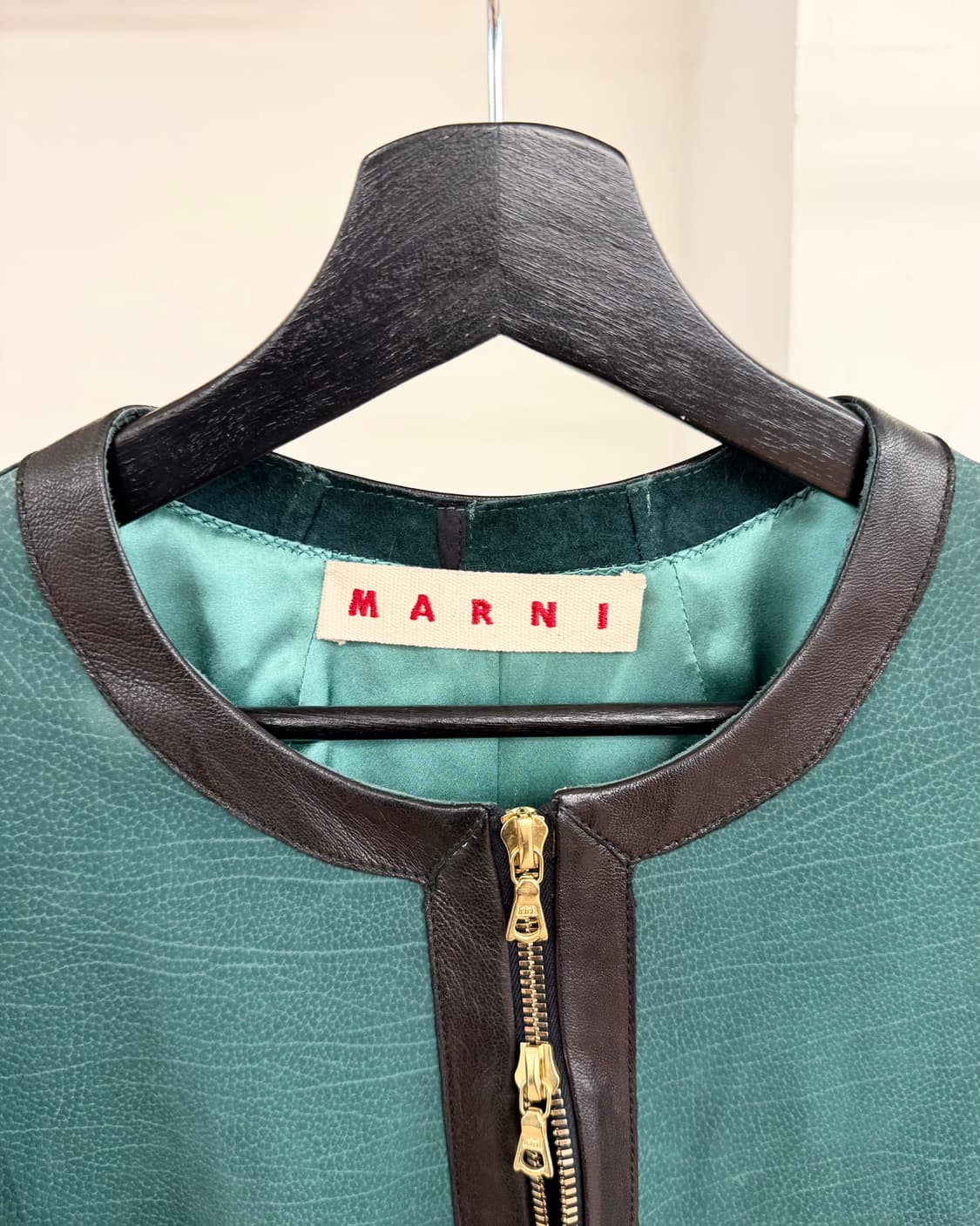 마르니 그린 칼프레더 하프 집업 자켓 상품이미지7