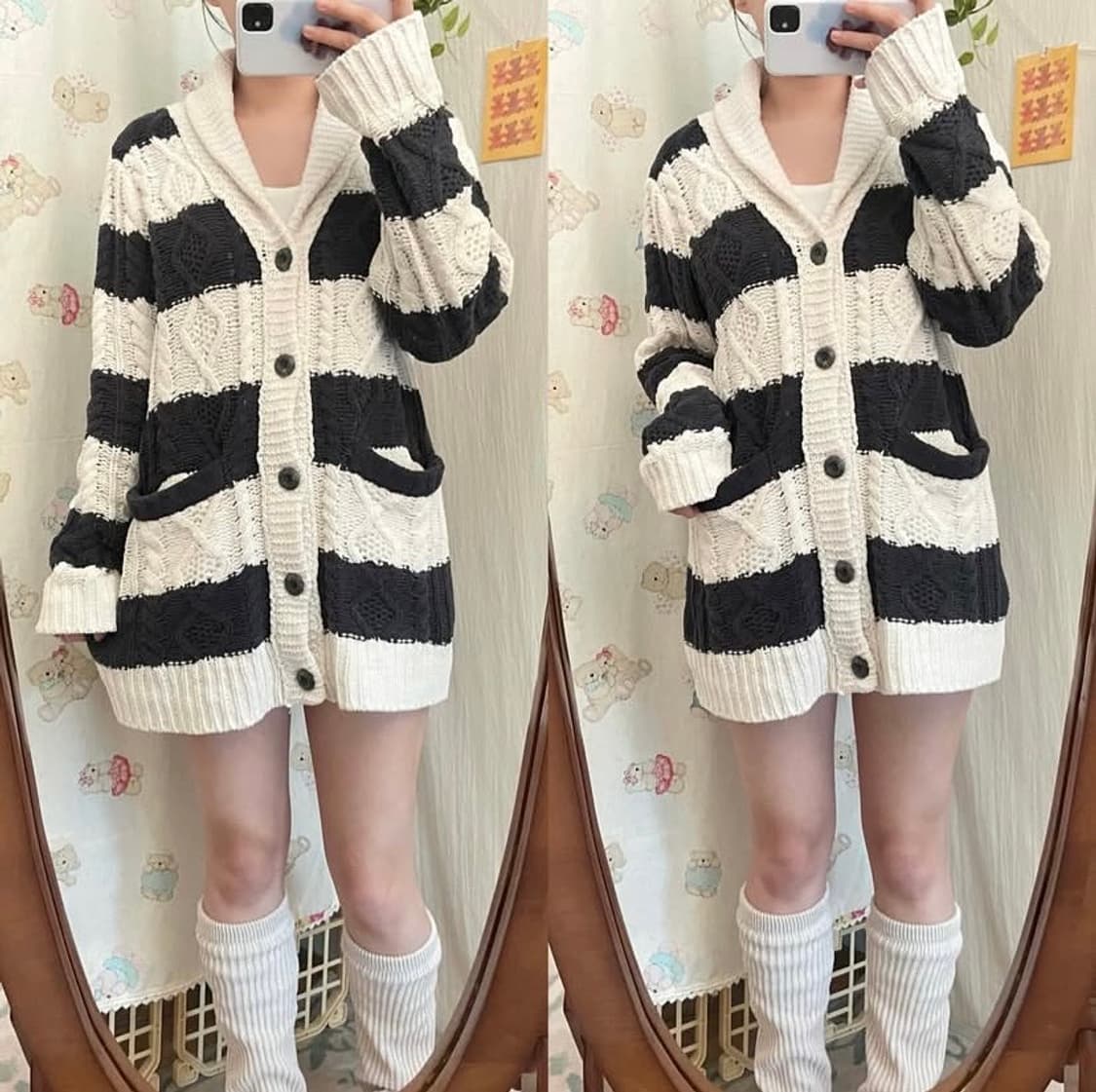 보송 단가라 케이블 가디건 상품이미지2