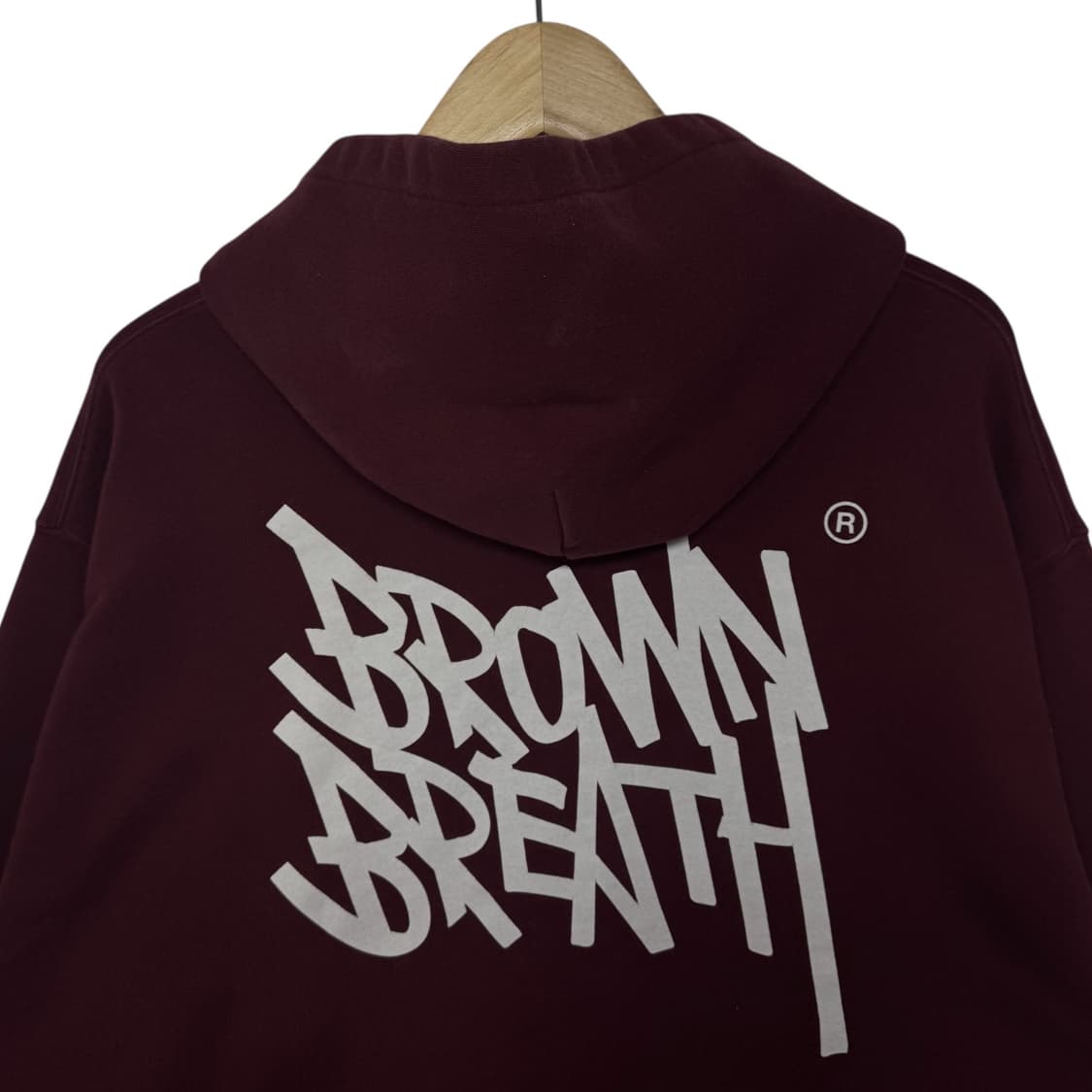 브라운브레스 로고 후드티 버건디 상품이미지2