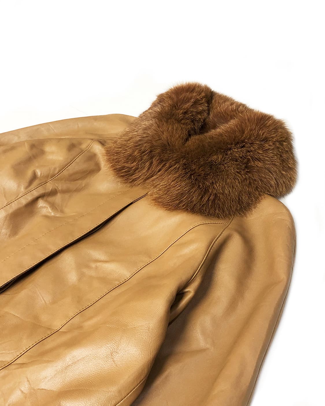 Vintage 트리밍 퍼 가죽 자켓(카라 탈부착 가능) 상품이미지3