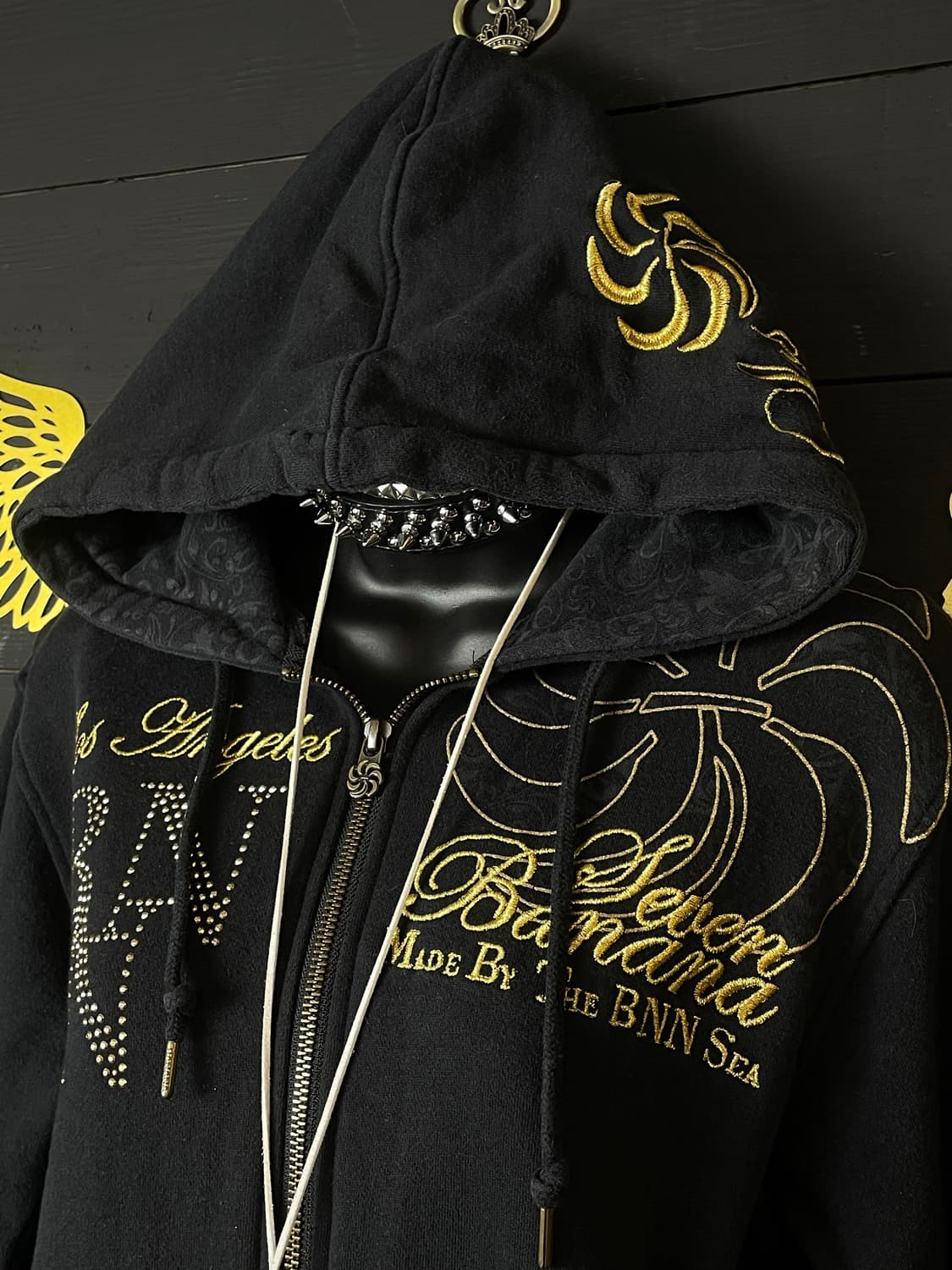 BANANA SEVEN 바나나세븐 블랙 골드 펑크 후드집업 상품이미지6