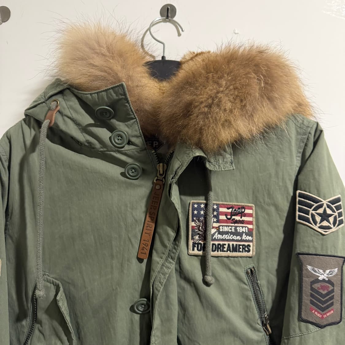 지프 성조기 피쉬테일 밀리터리 야상패딩 파카 상품이미지2