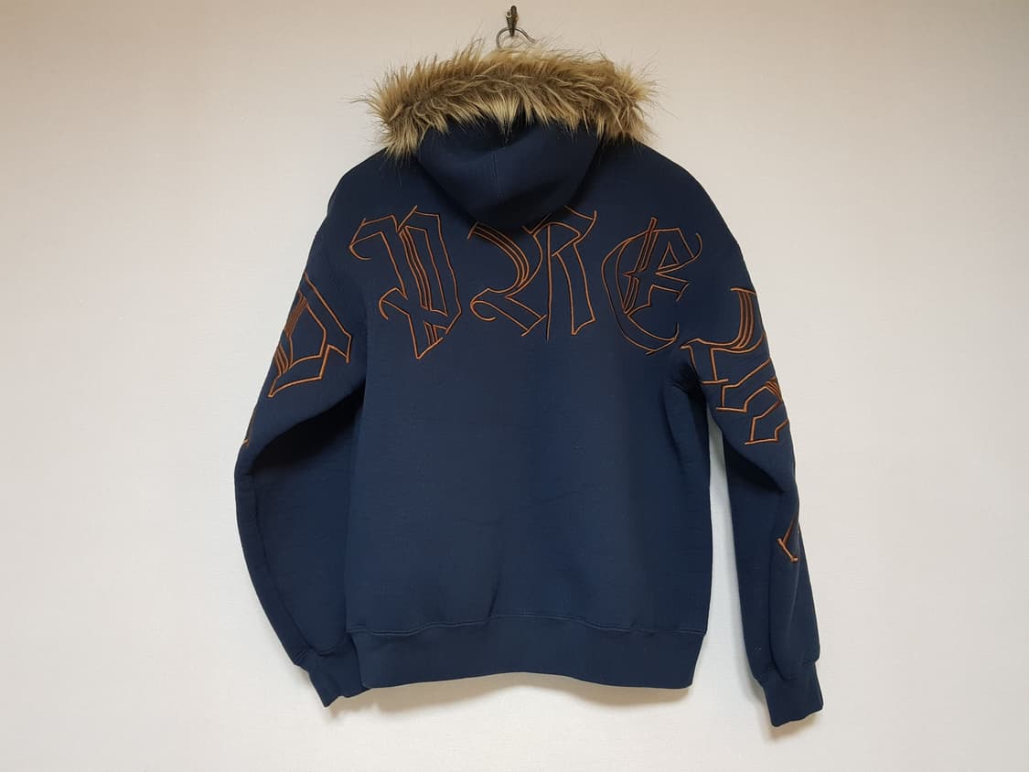 슈프림 포우 퍼 후드 집업 티셔츠 네이비 25FW 상품이미지3