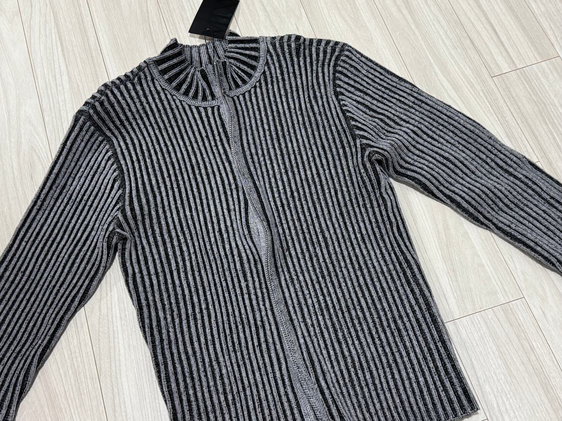 Mixxo 미쏘 골지 집업 투톤 가디건 상품이미지5