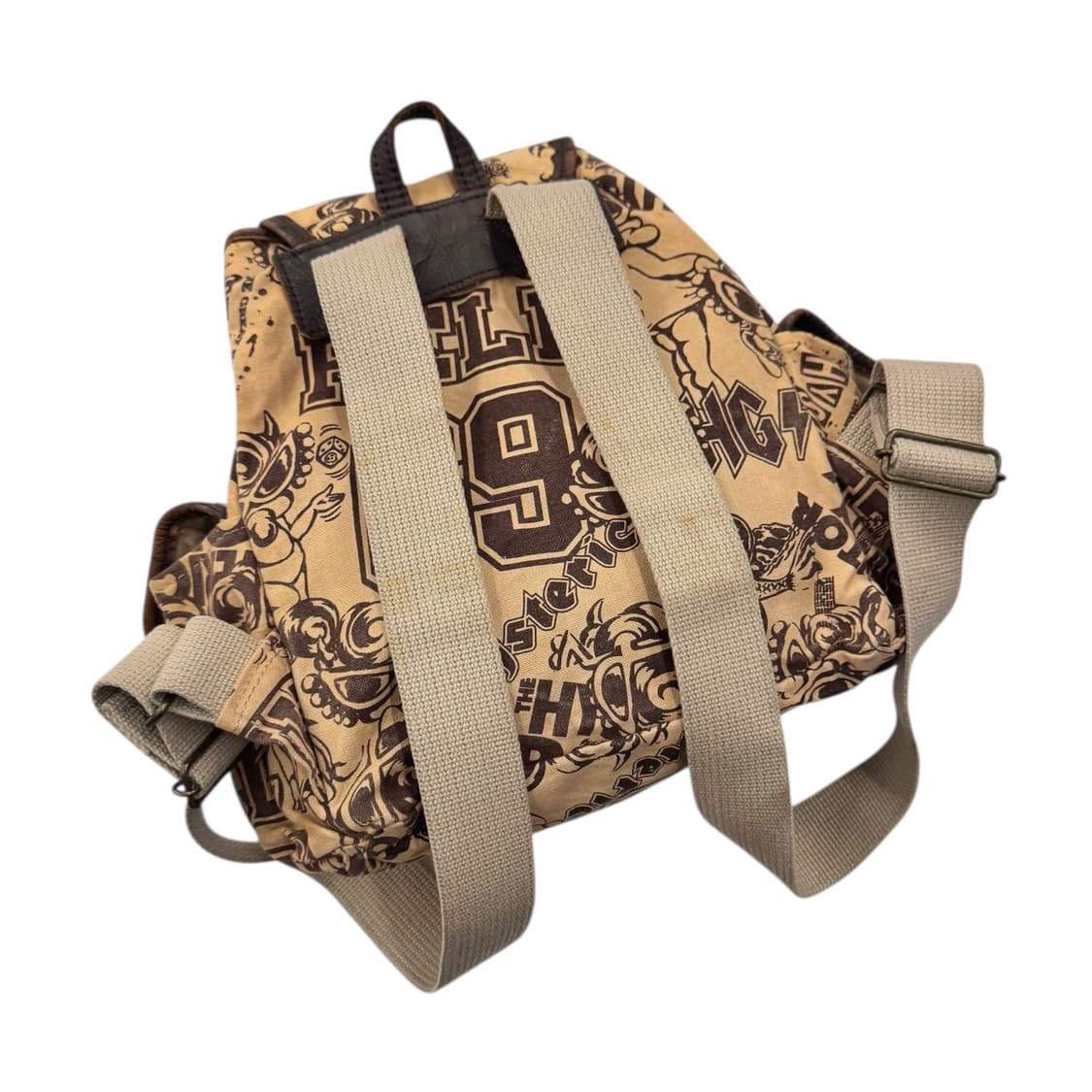 히스테릭글래머 캔버스 레더 미니 럭색 백팩 베이지 상품이미지3