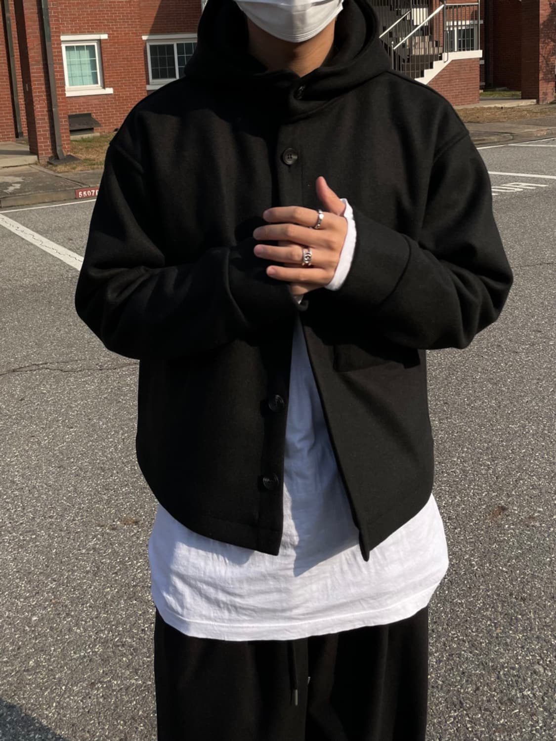 유니 크롭 후디 숏 코트 상품이미지5