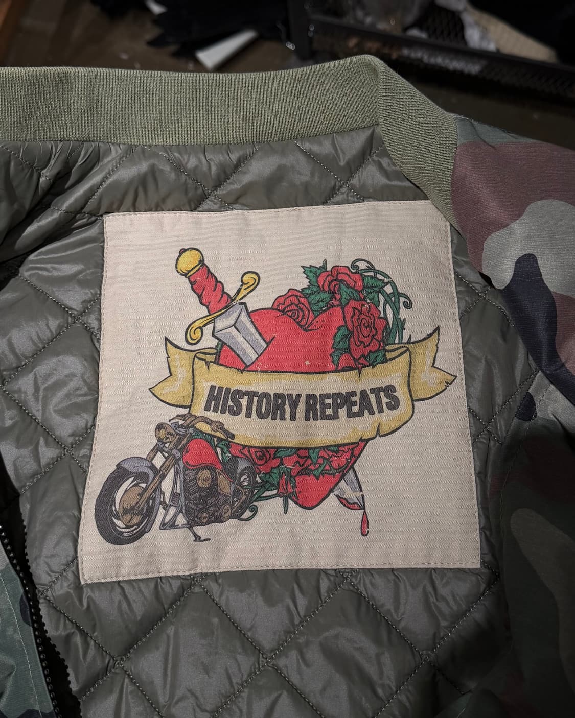 히스토리 리핏츠 카키 카모 울 슬리브 봄버 자켓 상품이미지8