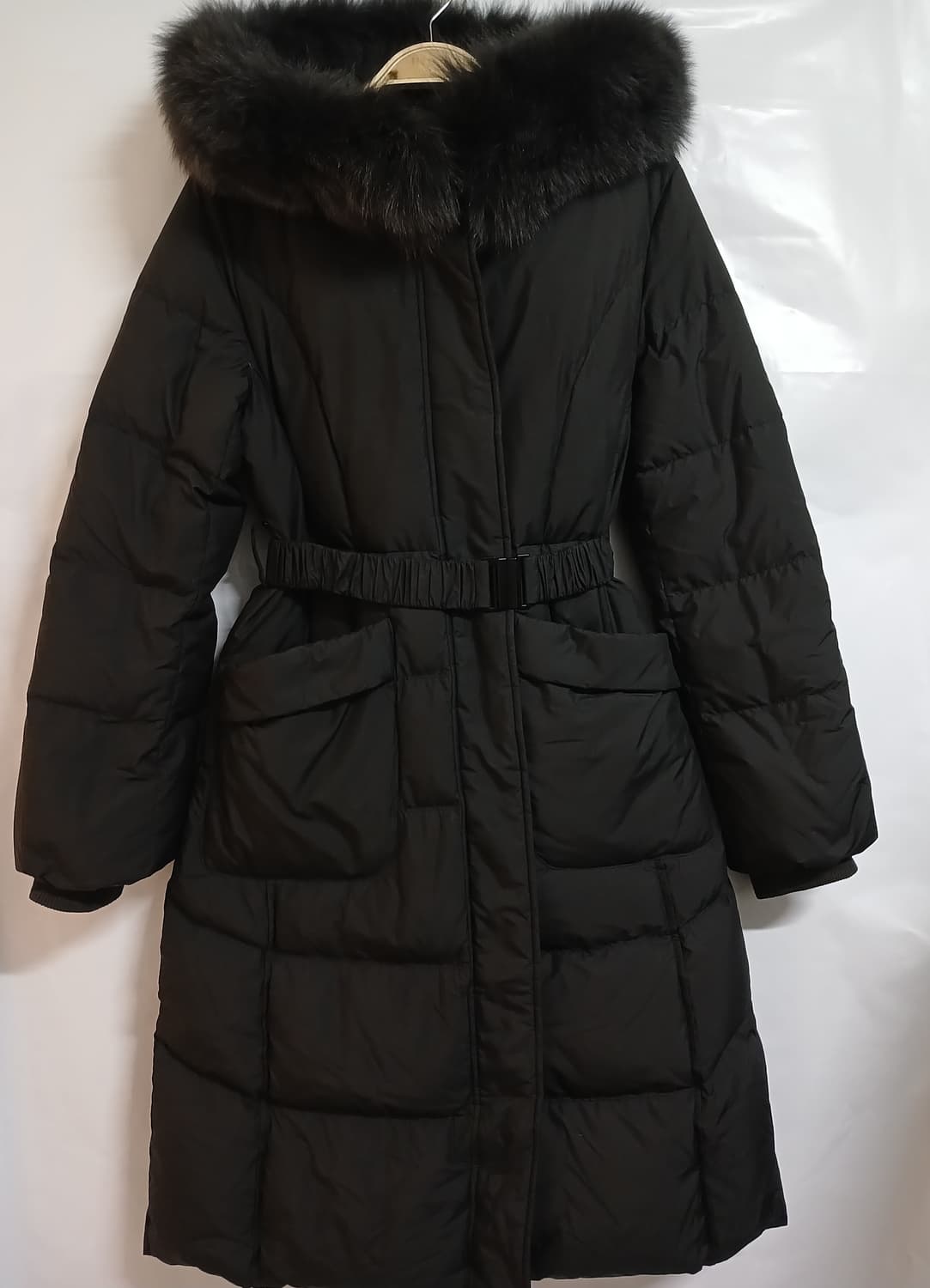 (실측55,90,날씬66)나이스클랍 사가폭스퍼 벨티드 다운롱패딩 상품이미지2