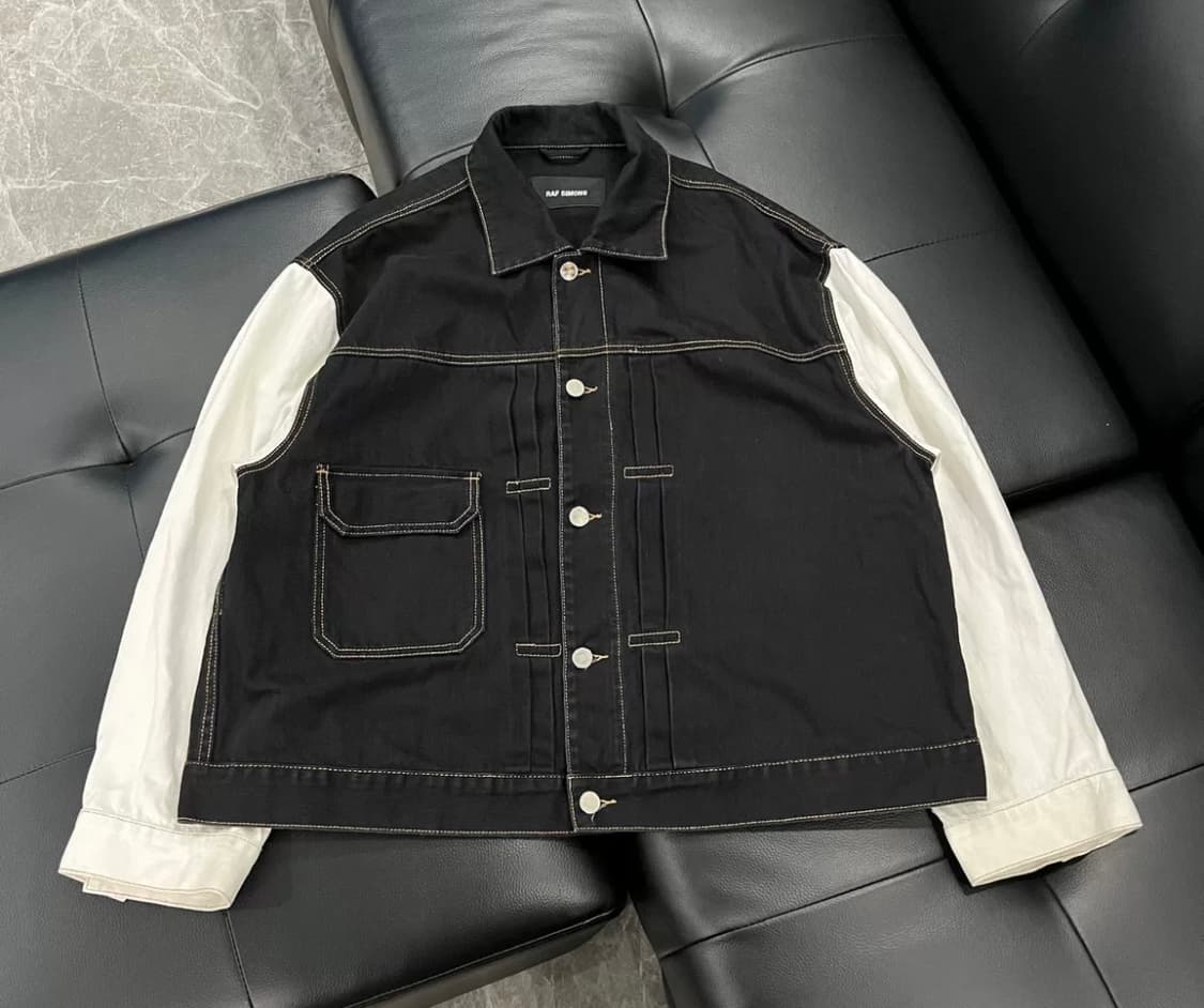 [M] 라프시몬스 투톤 데님 자켓 창모착용 상품이미지2