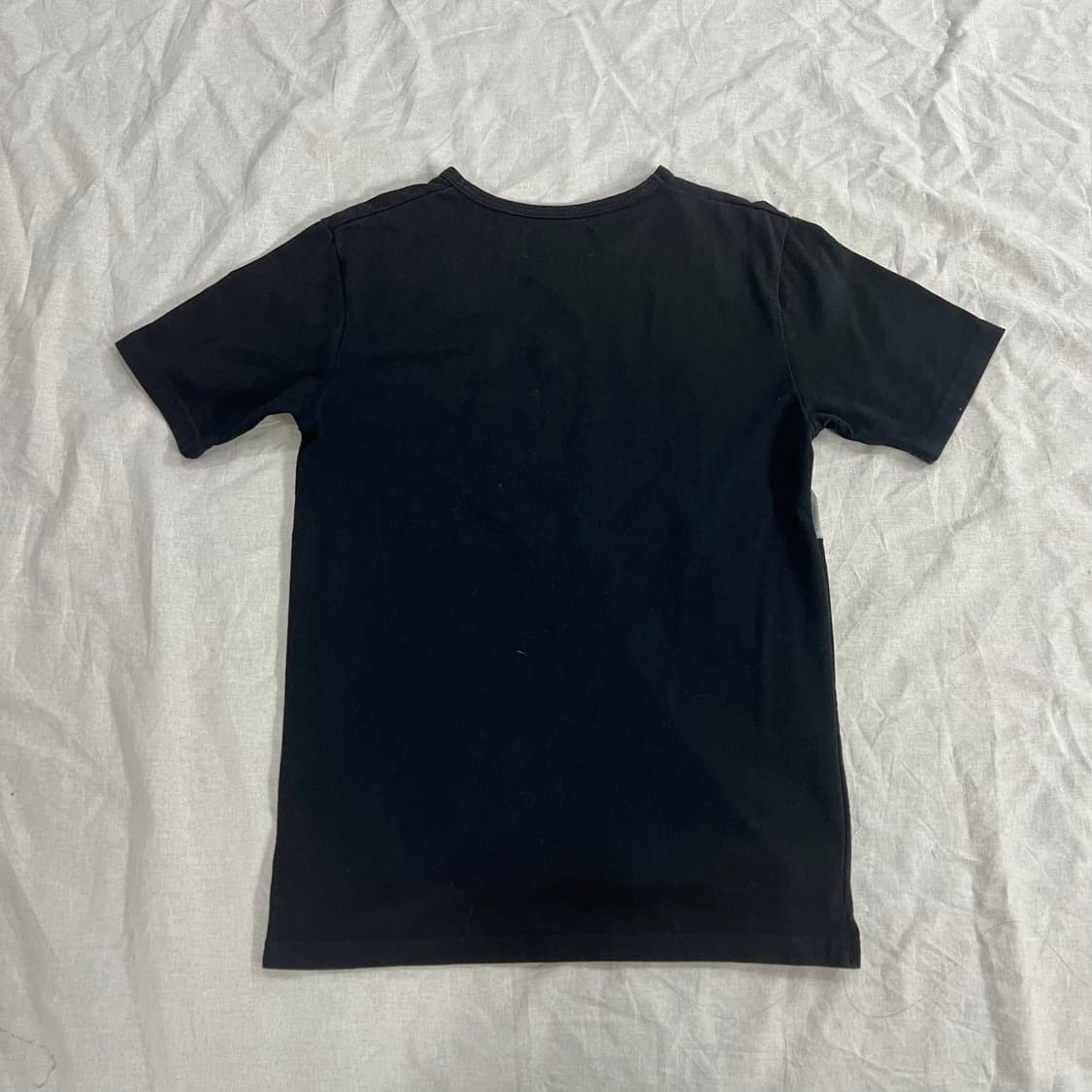 패치워크 체크 카모 반팔 티셔츠 블랙 상품이미지3