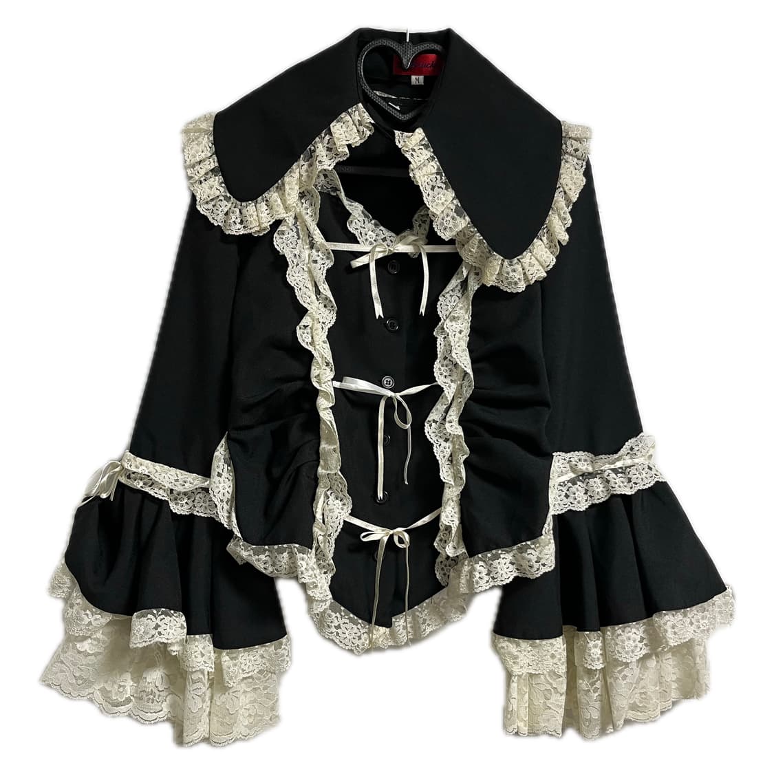 일본 빈티지 로리타 고스 로리 하데소매 블라우스 탑 상품이미지1