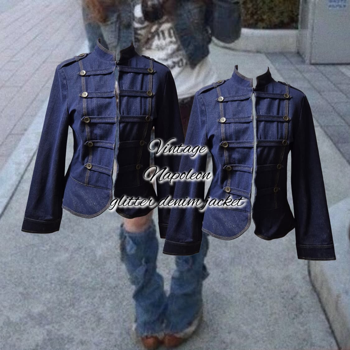 Vintage Napoleon glitter denim jacket 상품이미지1