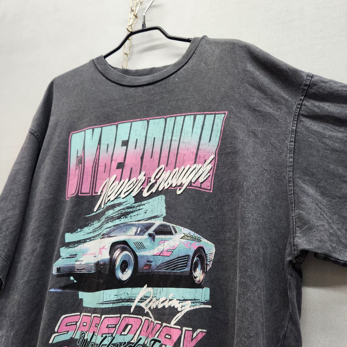 에잇세컨즈 피그먼트 워싱 사이버펑크 그래픽 반팔 L(XL) 상품이미지3