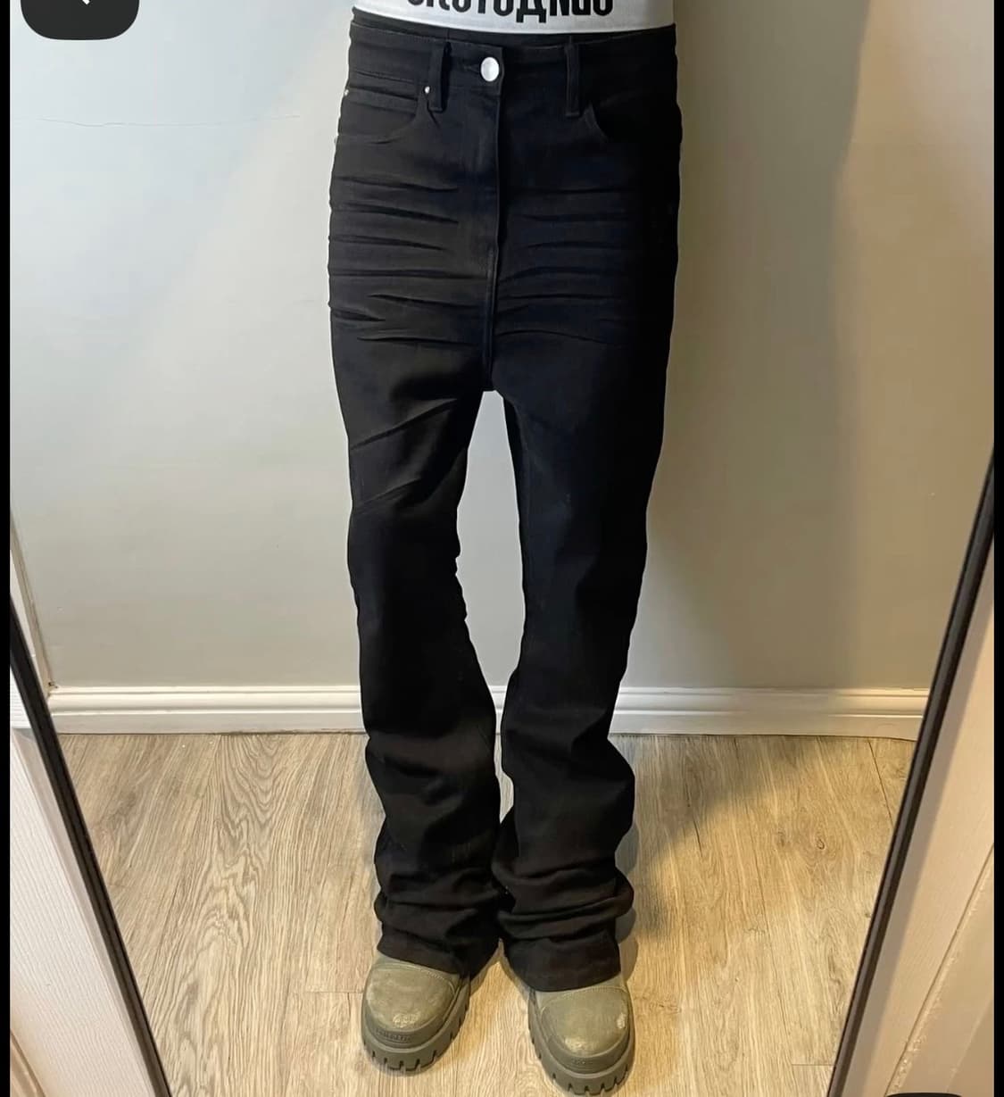 Witnessvalley flaired oil spill denim 상품이미지5